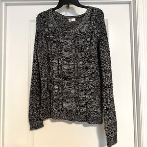 Marled Cable Knit Sweater Size L